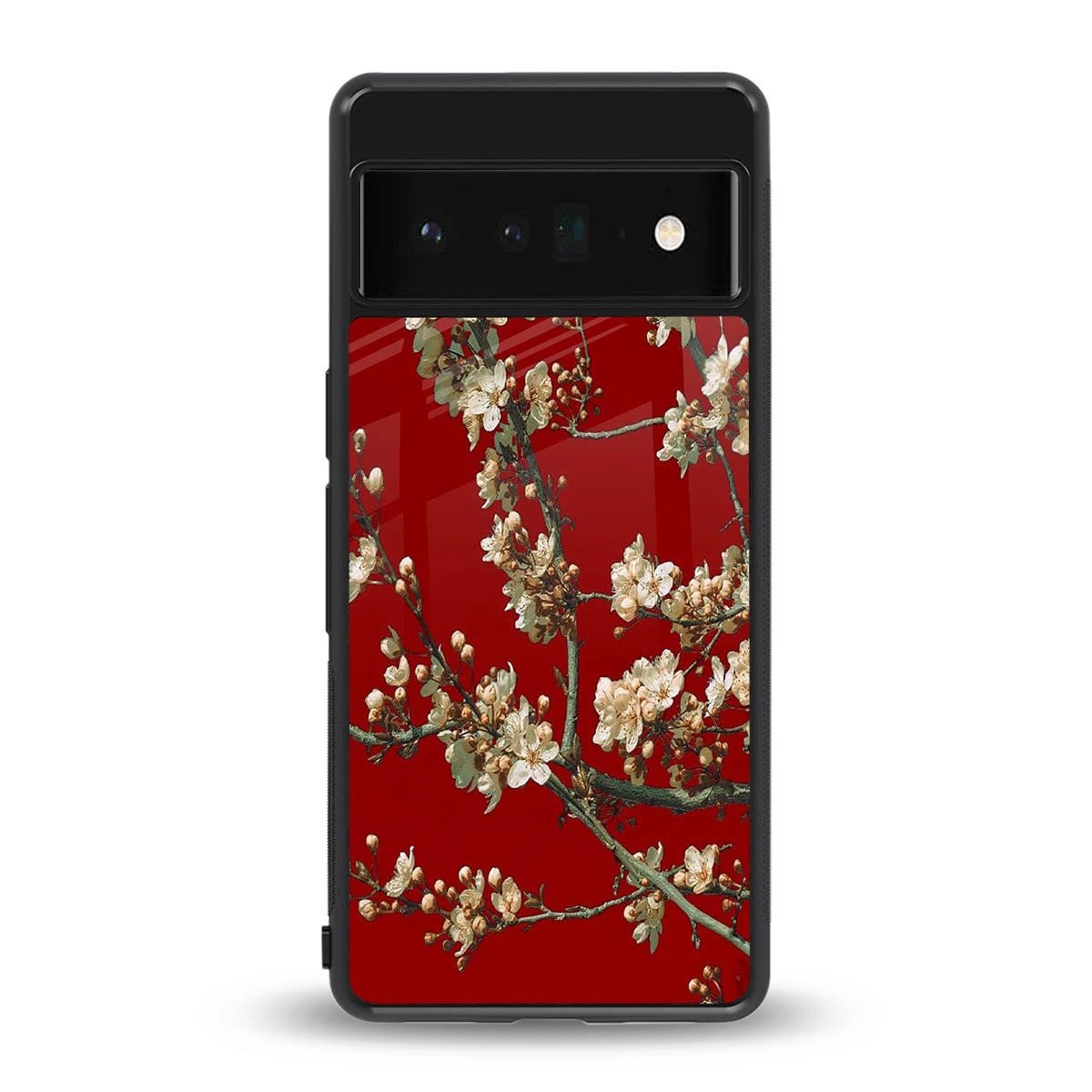 Scarlet Petals back phone cover | glass case for google pixel 6 pro