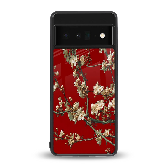 Scarlet Petals back phone cover | glass case for google pixel 6 pro