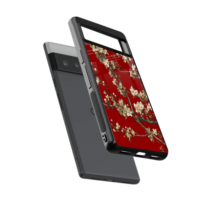 Scarlet Petals sleek google pixel 6 pro cover with tempered glass back and TPU edges