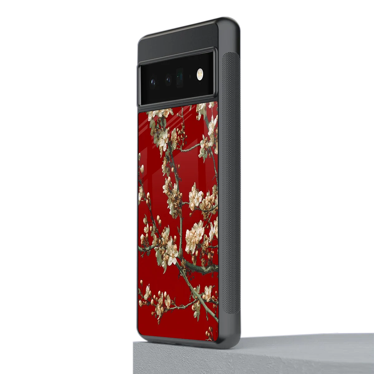 Scarlet Petals stylish phone case for google pixel 6 pro | glossy glass and slim fit