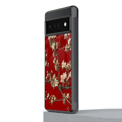 Scarlet Petals stylish phone case for google pixel 6 pro | glossy glass and slim fit