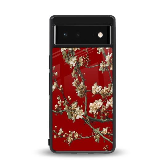 Scarlet Petals back phone cover | glass case for google pixel 6a