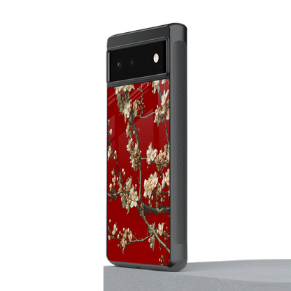 Scarlet Petals stylish phone case for google pixel 6 | glossy glass and slim fit