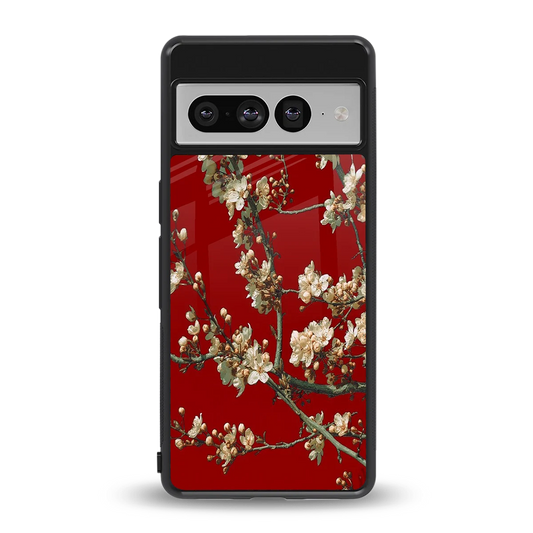 Scarlet Petals back phone cover | glass case for google pixel 7 pro