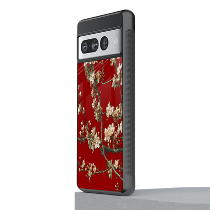 Scarlet Petals stylish phone case for google pixel 7 pro | glossy glass and slim fit