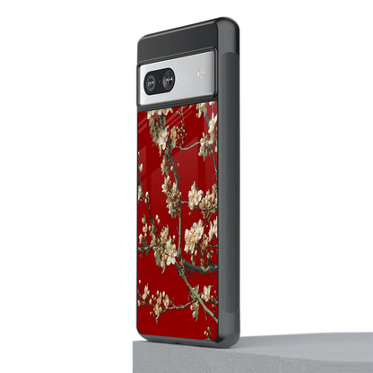 Scarlet Petals stylish phone case for google pixel 7 | glossy glass and slim fit