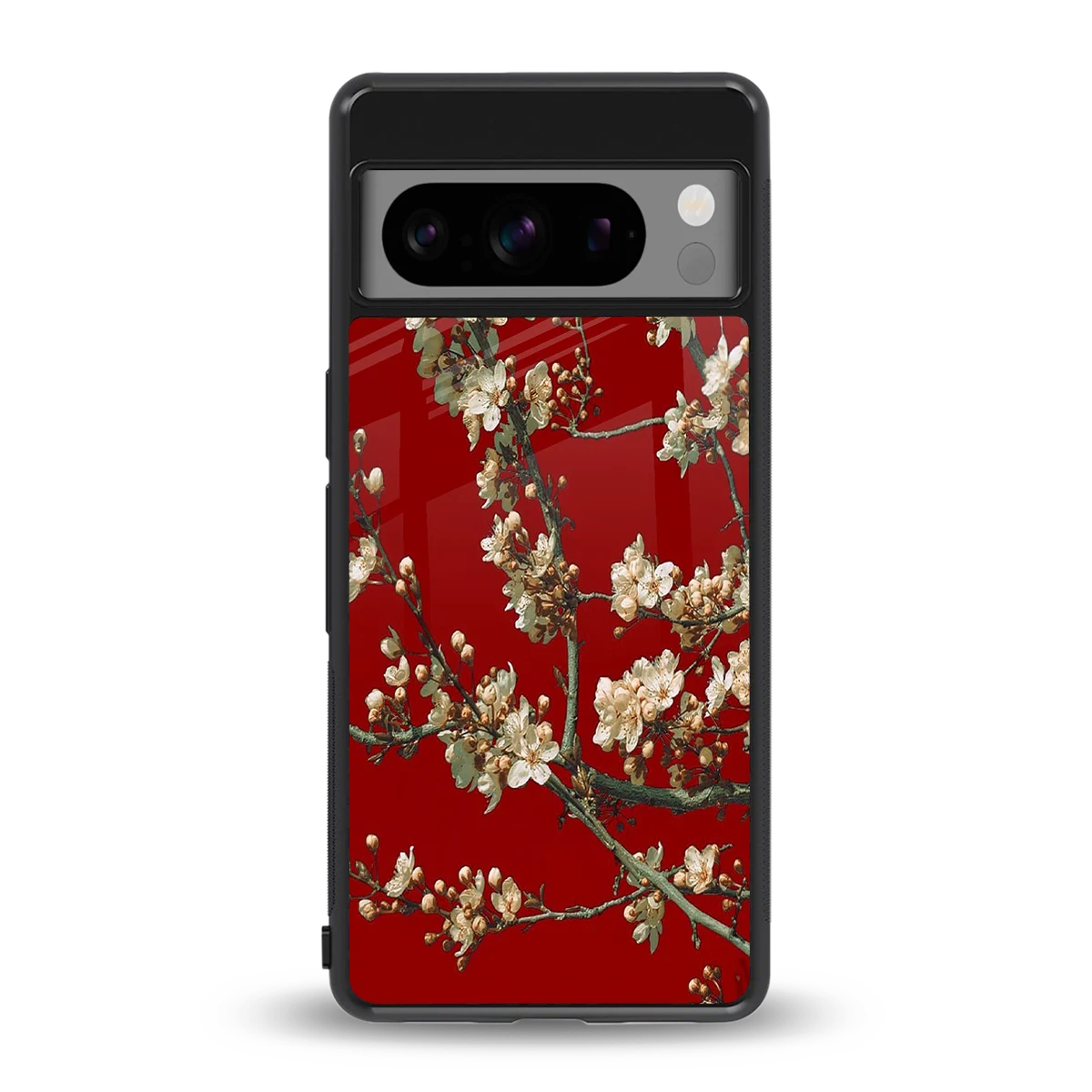 Scarlet Petals back phone cover | glass case for google pixel 8 pro