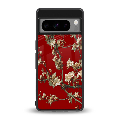 Scarlet Petals back phone cover | glass case for google pixel 8 pro