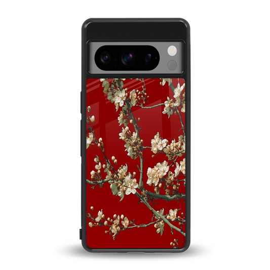 Scarlet Petals back phone cover | glass case for google pixel 8 pro