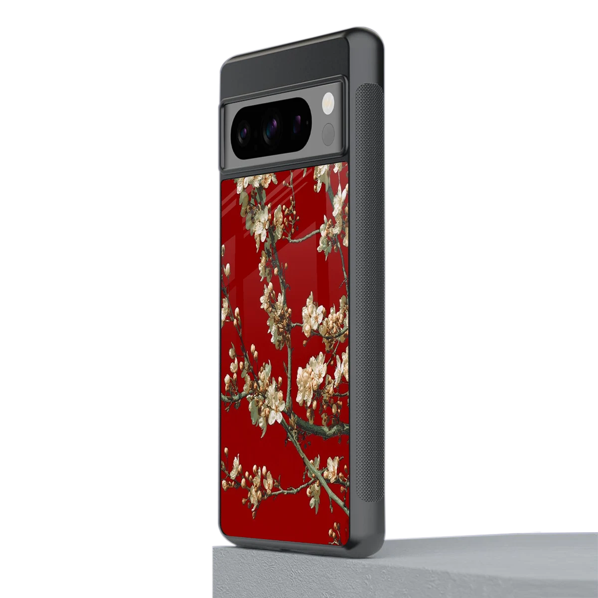 Scarlet Petals stylish phone case for google pixel 8 pro | glossy glass and slim fit