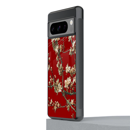 Scarlet Petals stylish phone case for google pixel 8 pro | glossy glass and slim fit