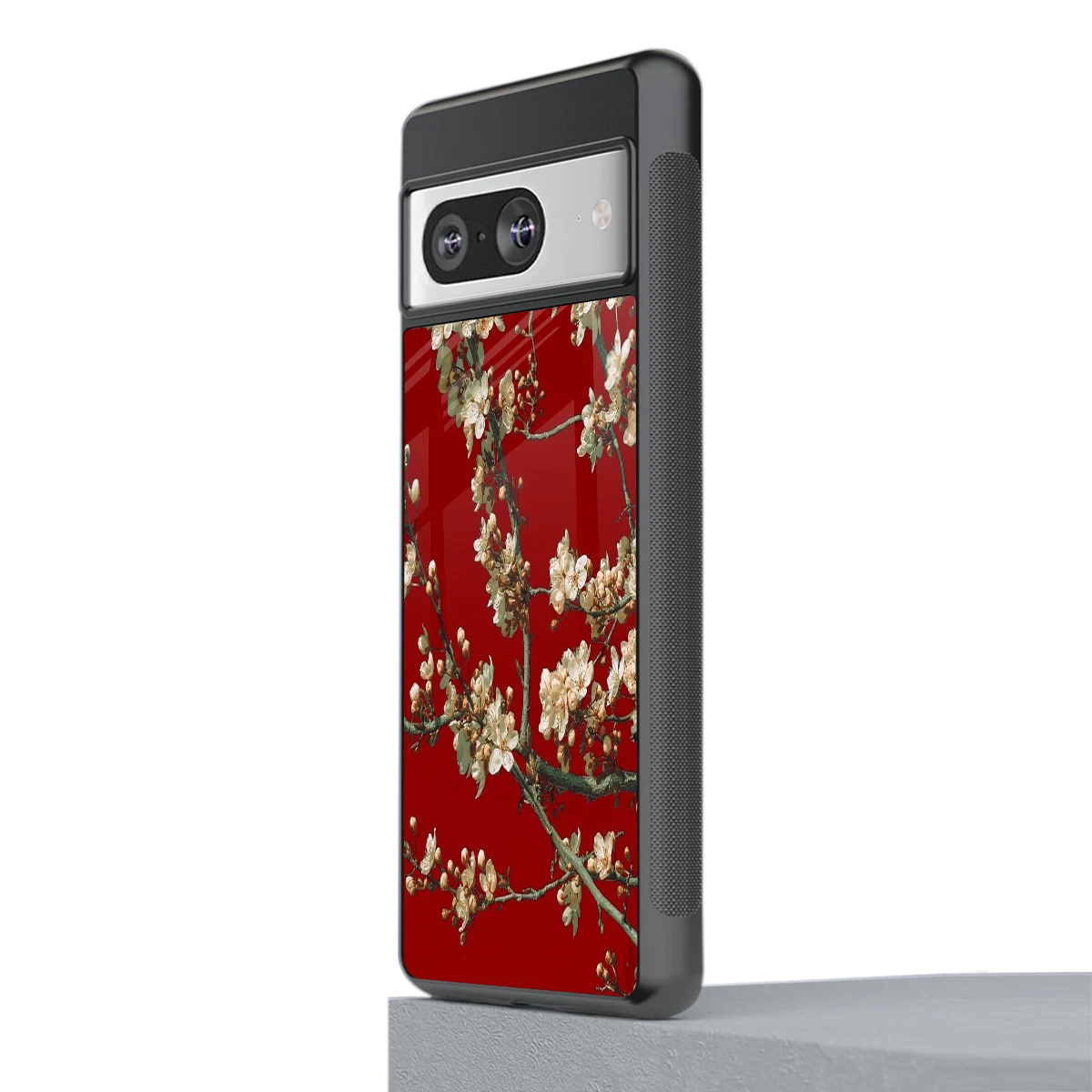 Scarlet Petals stylish phone case for google pixel 8 | glossy glass and slim fit
