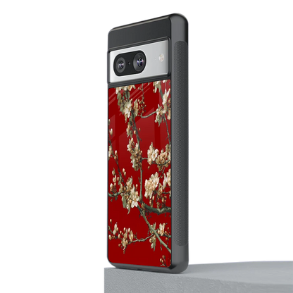 Scarlet Petals stylish phone case for google pixel 8 | glossy glass and slim fit