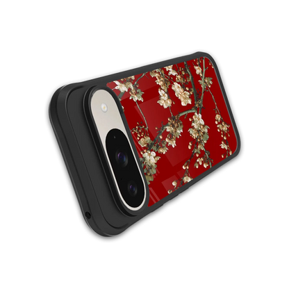 Scarlet Petals stylish phone case for google pixel 9 | glossy glass and slim fit