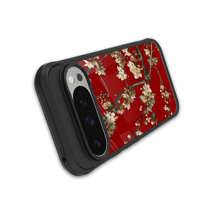 Scarlet Petals stylish phone case for google pixel 9 pro | glossy glass and slim fit