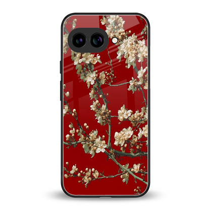 Scarlet Petals back phone cover | glass case for google pixel 9a