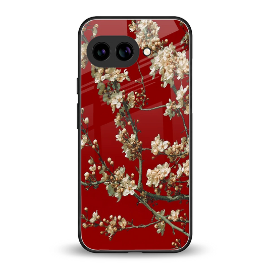 Scarlet Petals back phone cover | glass case for google pixel 9a