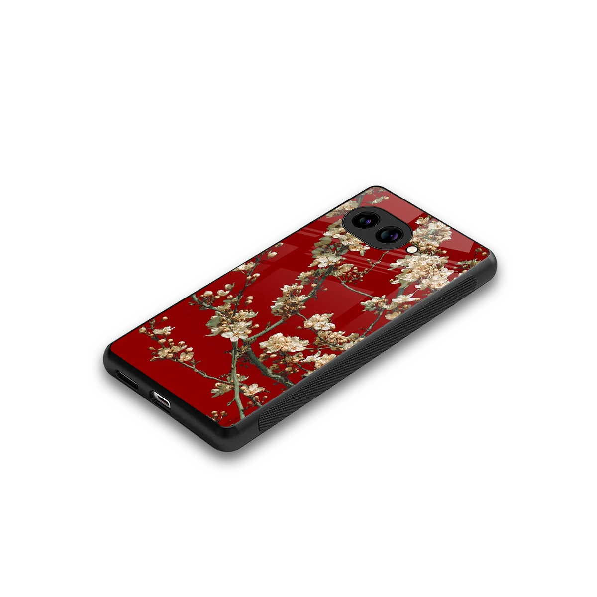 Scarlet Petals stylish phone case for google pixel 10a | glossy glass and slim fit
