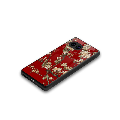 Scarlet Petals stylish phone case for google pixel 10a | glossy glass and slim fit
