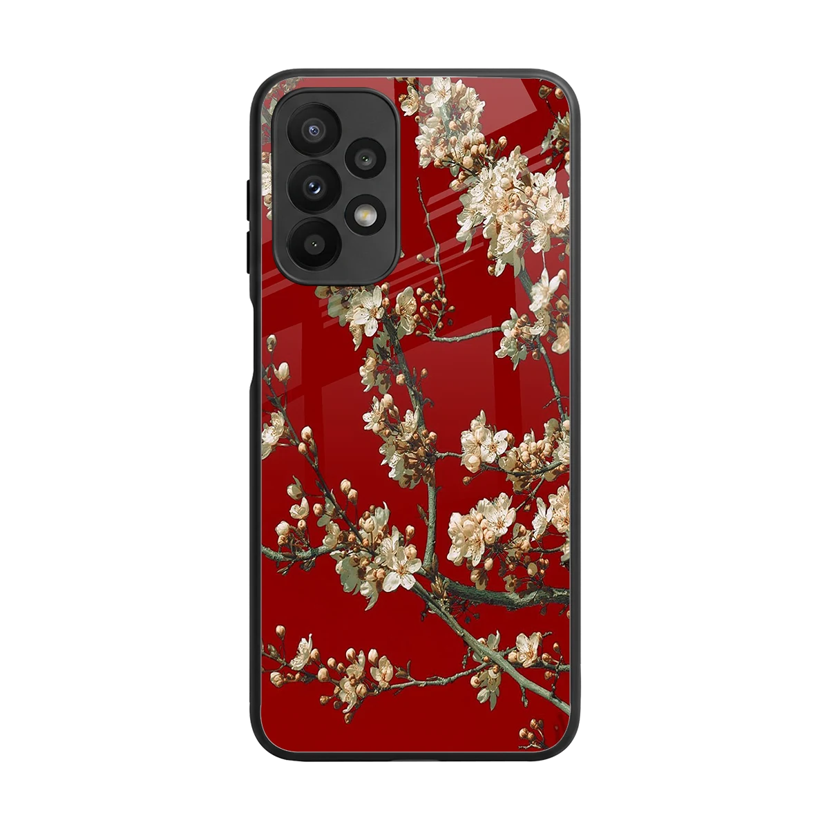 Scarlet Petals back phone cover | glass case for samsung galaxy a23