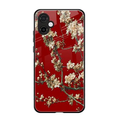 Scarlet Petals back phone cover | glass case for samsung galaxy a06 5g