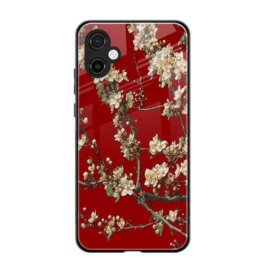 Scarlet Petals back phone cover | glass case for samsung galaxy a06 5g