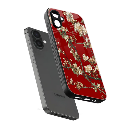 Scarlet Petals sleek samsung galaxy a06 5g cover with tempered glass back and TPU edges