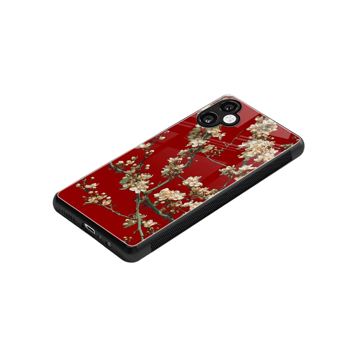 Scarlet Petals stylish phone case for samsung galaxy a06 5g | glossy glass and slim fit