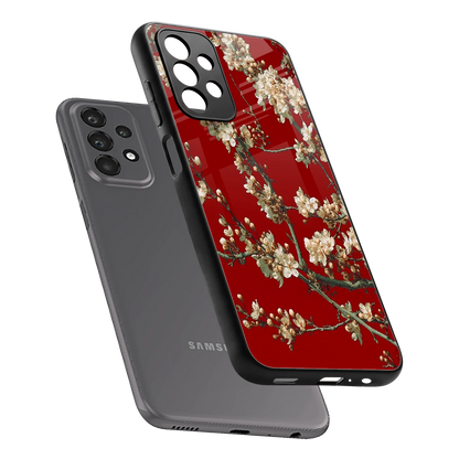 Scarlet Petals sleek samsung galaxy a23 cover with tempered glass back and TPU edges