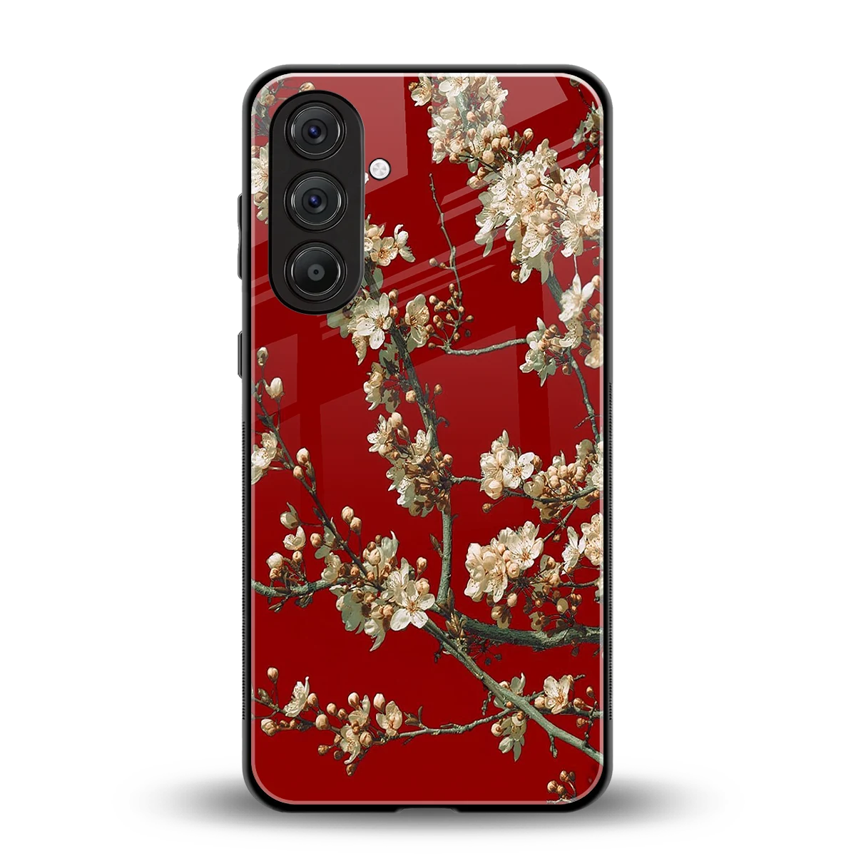 Scarlet Petals back phone cover | glass case for samsung galaxy a55 5g
