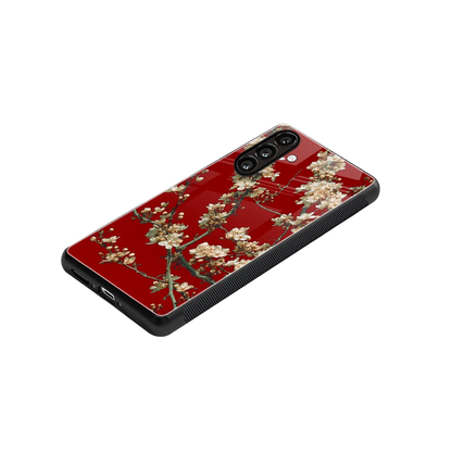 Scarlet Petals stylish phone case for samsung galaxy a55 5g | glossy glass and slim fit