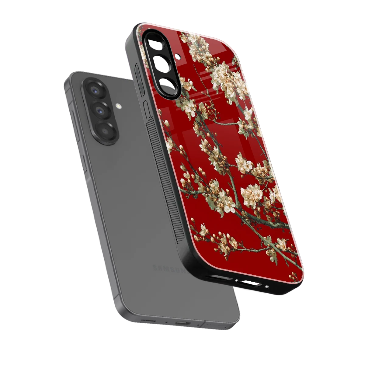 Scarlet Petals sleek samsung galaxy a17 5g cover with tempered glass back and TPU edges
