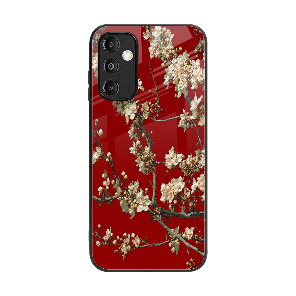 Scarlet Petals back phone cover | glass case for samsung galaxy m14 5g