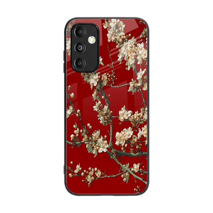 Scarlet Petals back phone cover | glass case for samsung galaxy m14 5g