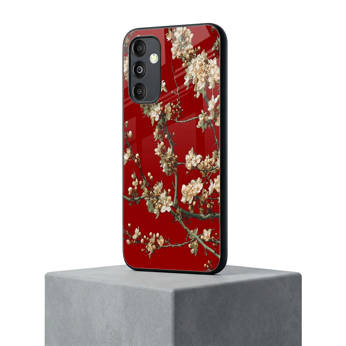 Scarlet Petals samsung galaxy m14 5g mobile cover | shockproof glass phone case