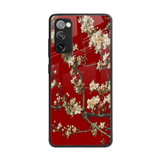 Scarlet Petals back phone cover | glass case for samsung galaxy s20 fe