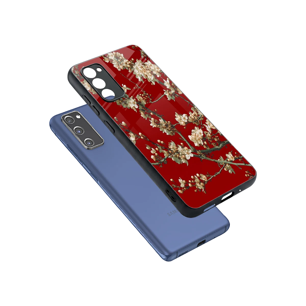 Scarlet Petals sleek samsung galaxy s20 fe cover with tempered glass back and TPU edges