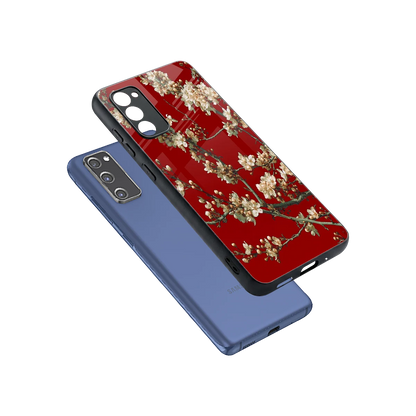Scarlet Petals sleek samsung galaxy s20 fe cover with tempered glass back and TPU edges