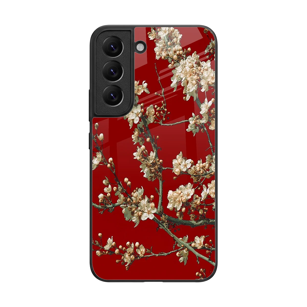Scarlet Petals back phone cover | glass case for samsung galaxy s22