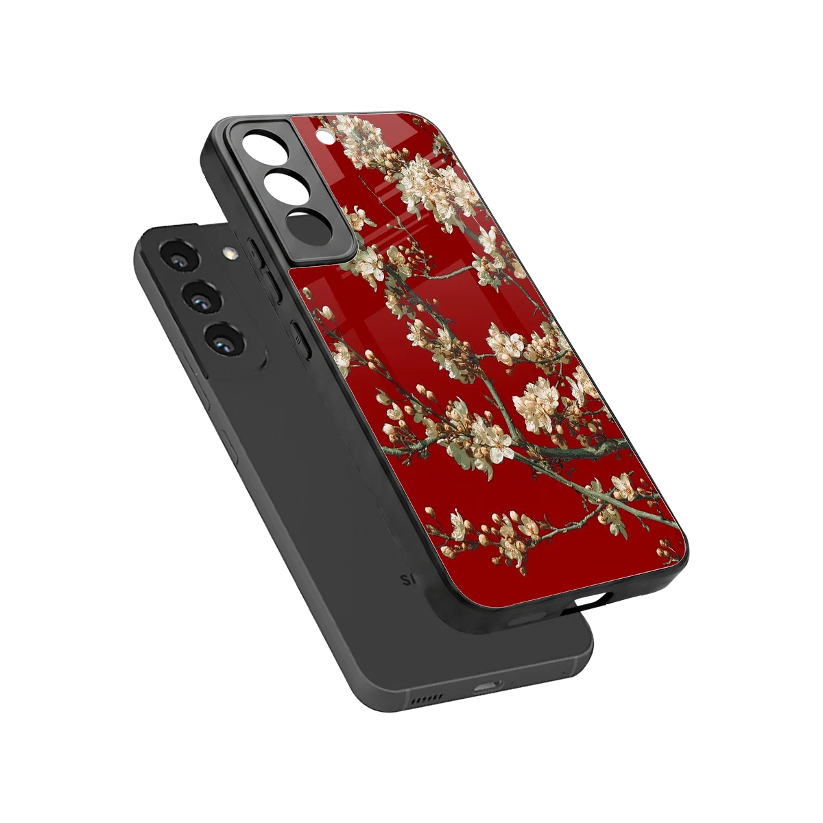 Scarlet Petals sleek samsung galaxy s22 cover with tempered glass back and TPU edges
