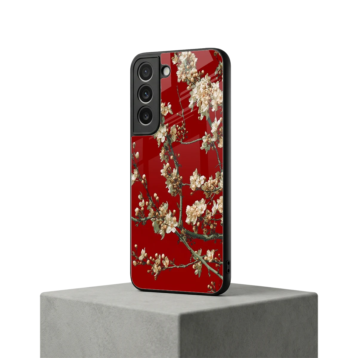 Scarlet Petals samsung galaxy s22 mobile cover | shockproof glass phone case