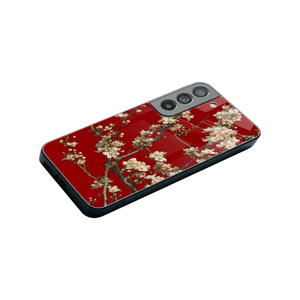 Scarlet Petals stylish phone case for samsung galaxy s22 | glossy glass and slim fit
