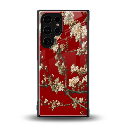 Scarlet Petals back phone cover | glass case for samsung galaxy s23 ultra