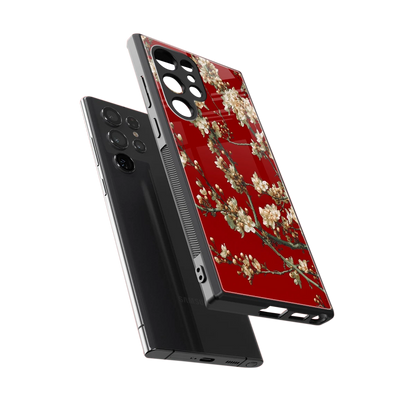 Scarlet Petals sleek samsung galaxy s23 ultra cover with tempered glass back and TPU edges