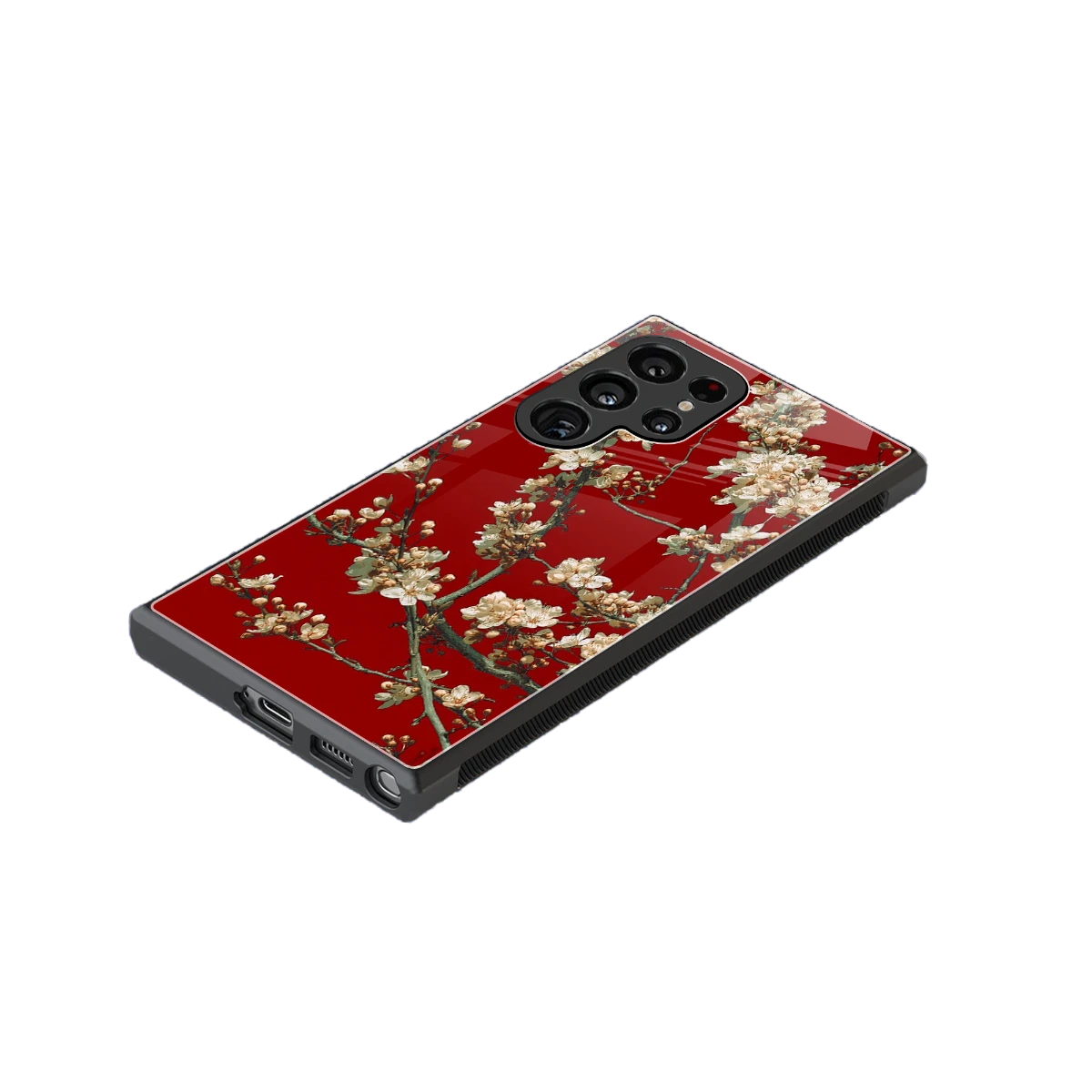 Scarlet Petals stylish phone case for samsung galaxy s24 ultra | glossy glass and slim fit