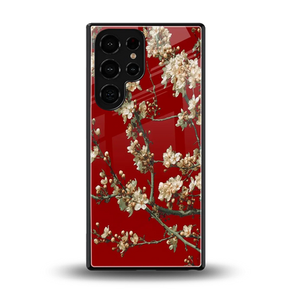Scarlet Petals back phone cover | glass case for samsung galaxy s25 ultra