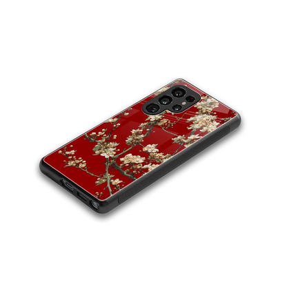Scarlet Petals stylish phone case for samsung galaxy s25 ultra | glossy glass and slim fit