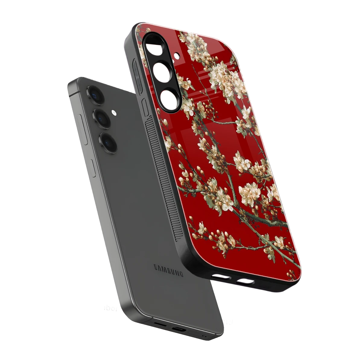 Scarlet Petals sleek samsung galaxy s24 plus cover with tempered glass back and TPU edges