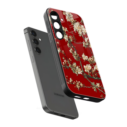 Scarlet Petals sleek samsung galaxy s23 fe cover with tempered glass back and TPU edges