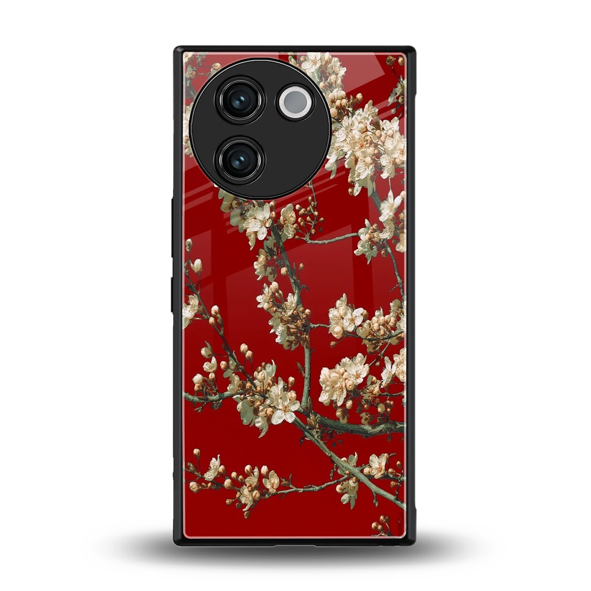 Scarlet Petals back phone cover | glass case for vivo v30e